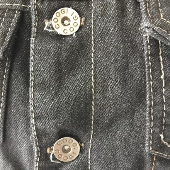 Coogi Womens Logo Black Denim Jean Jacket Vest 12 - Picture 5 of 8